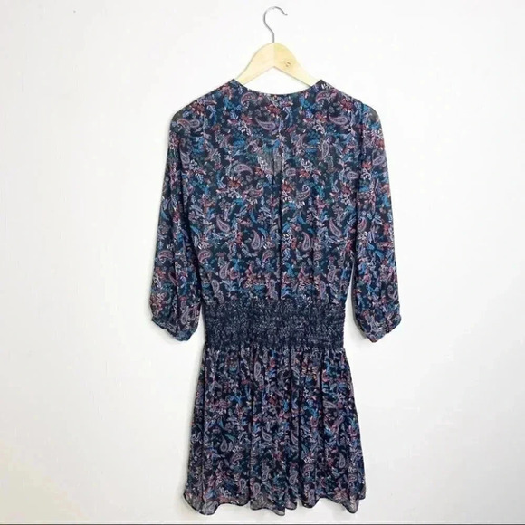 Anthropologie Vanessa Virginia Daytripper Smocked Dress Blue Floral Size Small - Picture 6 of 7